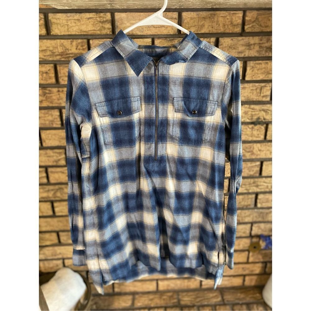 Pendleton Half Zip Flannel Top
